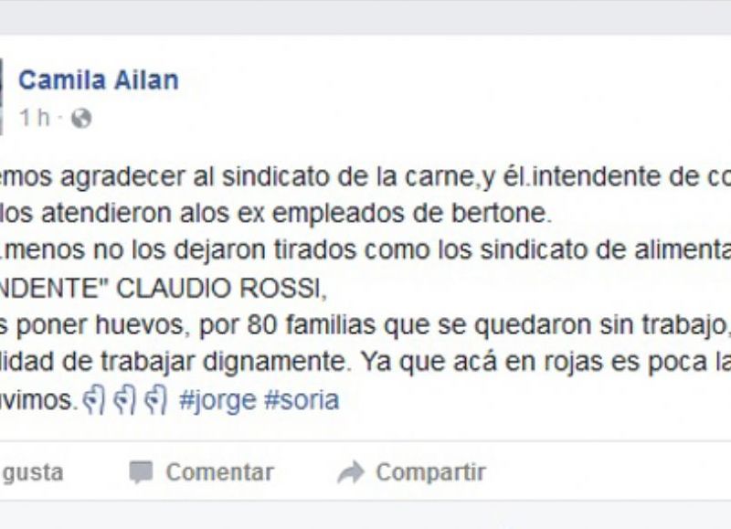 Agradecimiento al intendente de Colón. Bronca con el intendente de Rojas.