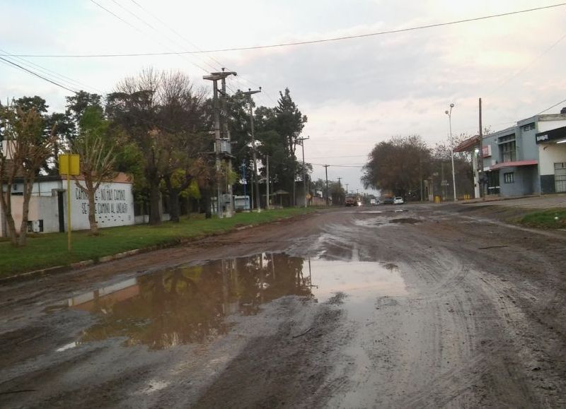 Calle en mal estado.