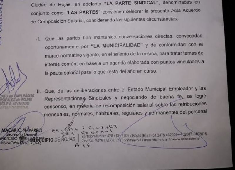 Fragmento del acta.