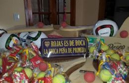 Los integrantes de la Peña "Rojas es de Boca" donaron juguetes al Comedor x 1 Sonrisa