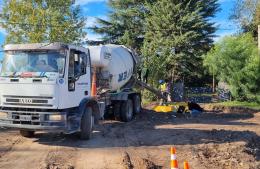 Avanza la obra de cordón cuneta en Barrio Don Pino