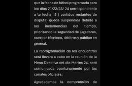 La lluvia frenó al fútbol
